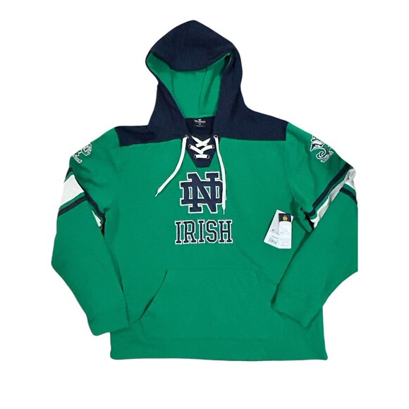 Notre Dame Lace‎ Up Hoodie Sz M NWT - Picture 1 of 5